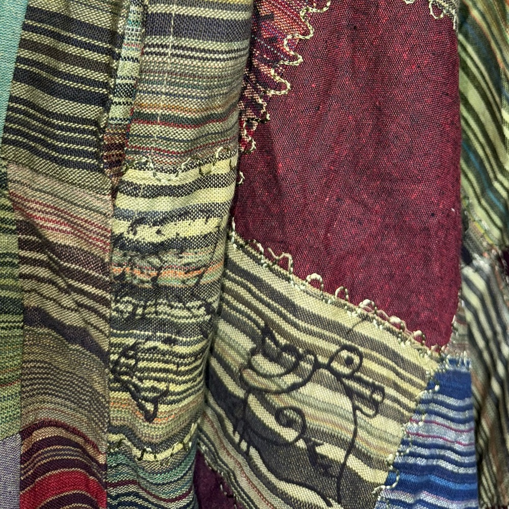 Kantha Boho Patchwork Jumpsuit Overalls in Earthy Tones One Size - Picture 5 of 10